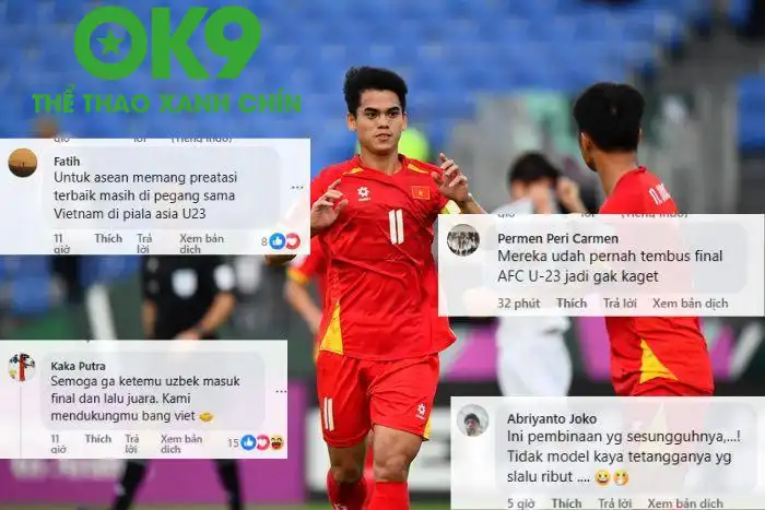 CĐV Indonesia ấn tượng với trận thắng của U23 Việt Nam. (Ảnh: AFC)